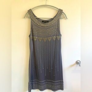BCBG MaxAzria - Grey/ Silver Embellished Dress